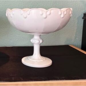 Elegant White Pedestal Bowl